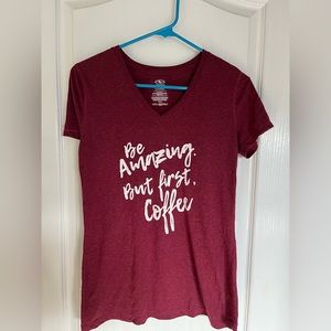 Athletic Works - S Burgandy Tee with V Neck